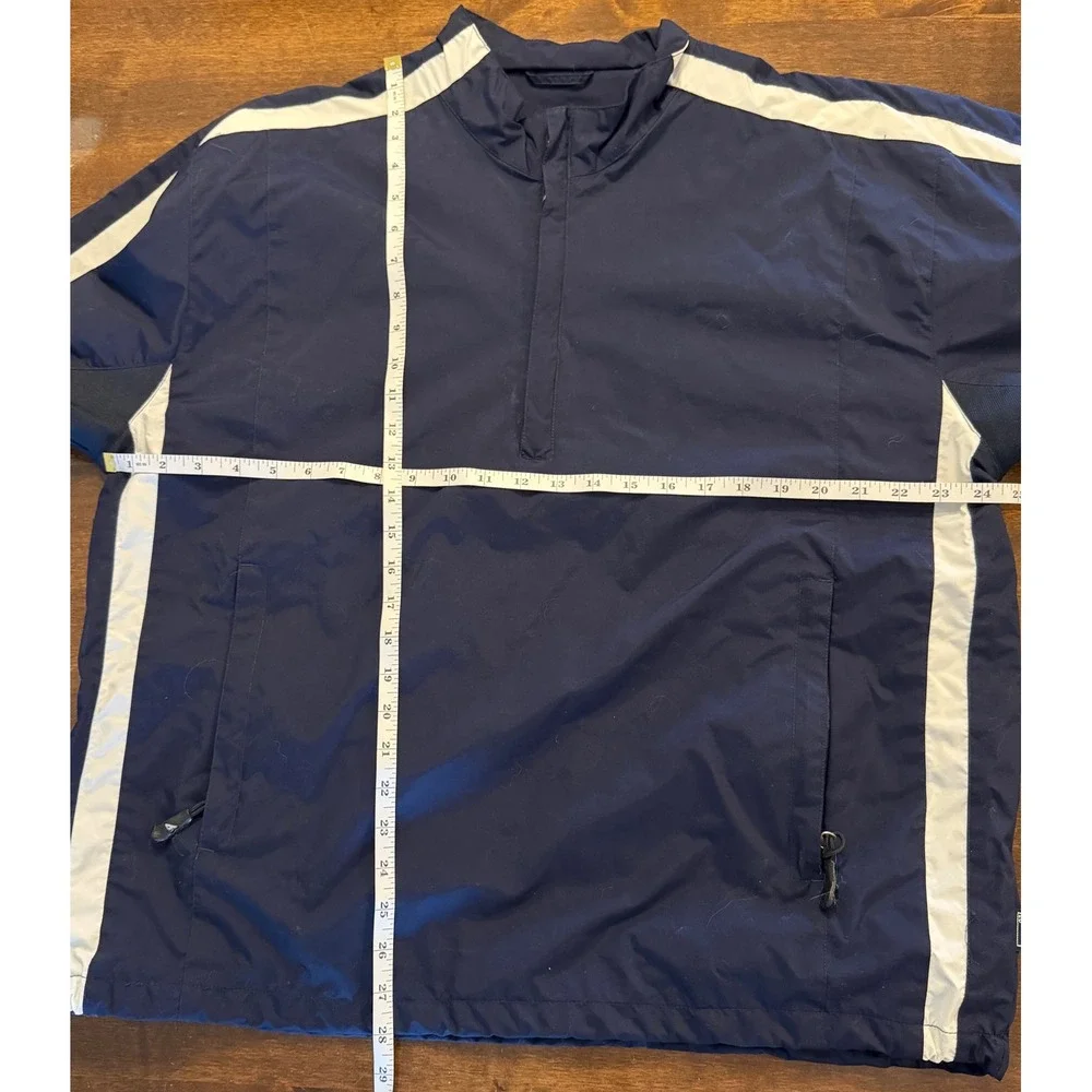 Pro Celebrity Mens Navy Blue Quarter Zip Convertible Windbreaker Jacket Size M‎
